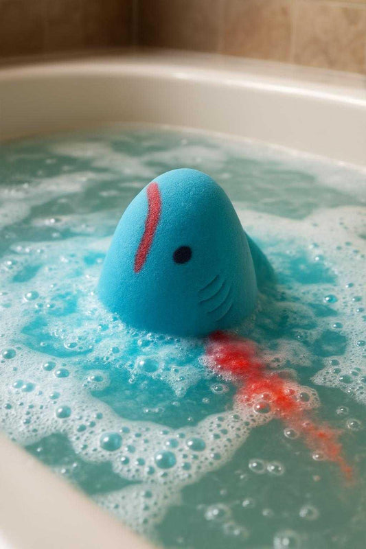 Shark Attack Bath Bomb With Hidden Red Embeds