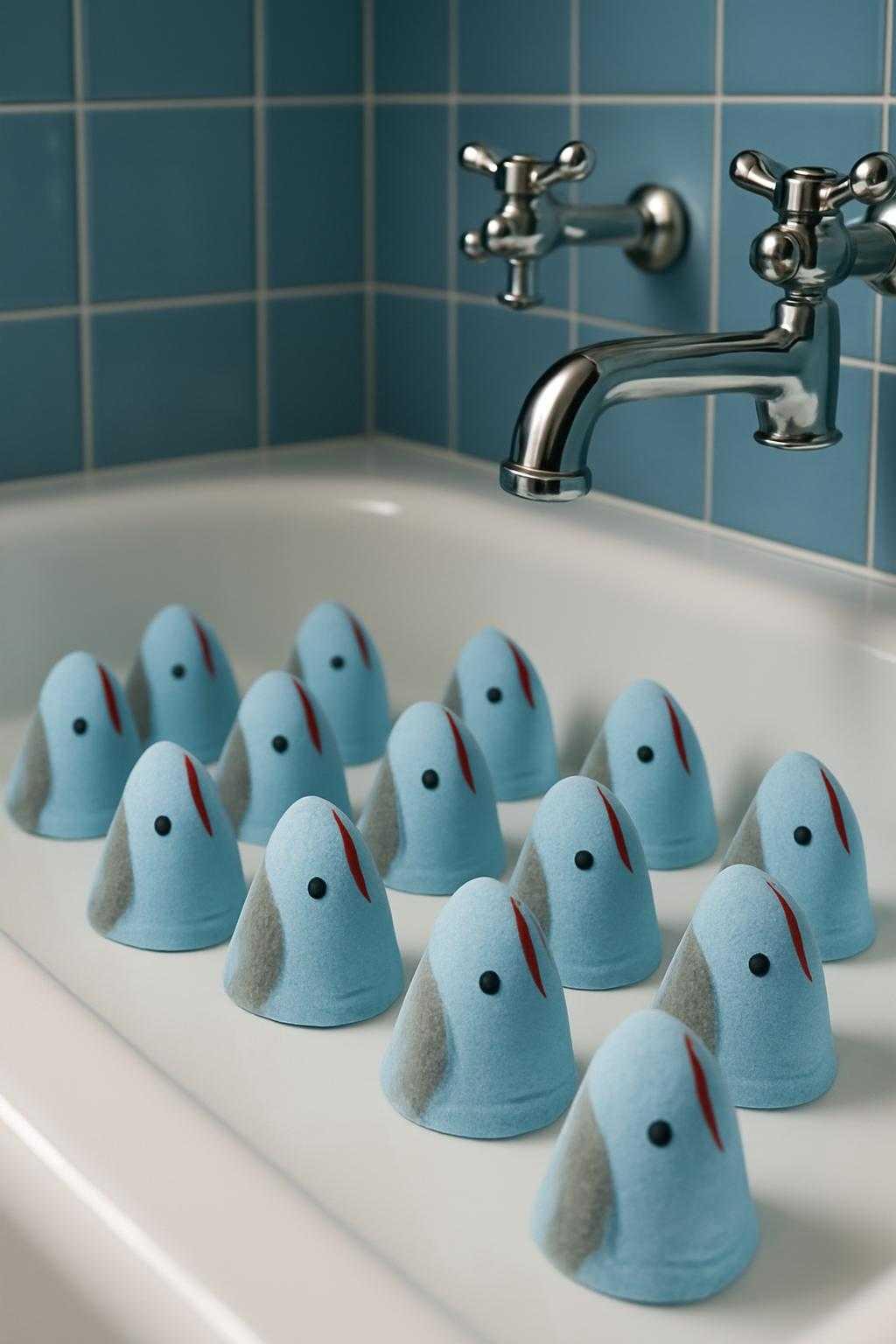 Shark Attack Bath Bomb With Hidden Red Embeds